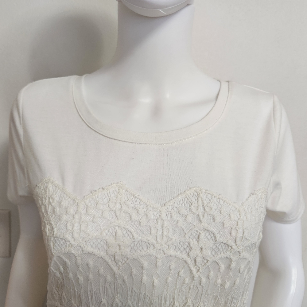 89th & Maddison white lace shirt size small - Picture 3 of 8